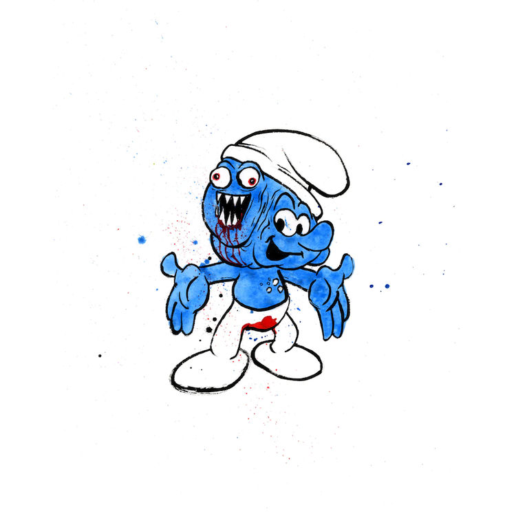 No-Longer Smurf #17 by Alex Pardee