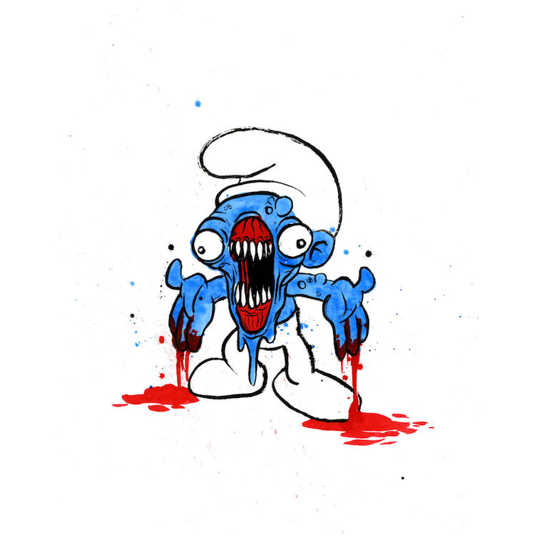 No-Longer Smurf #20 by Alex Pardee