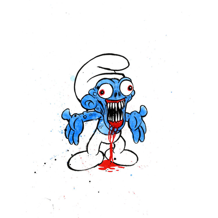 No-Longer Smurf #19 by Alex Pardee