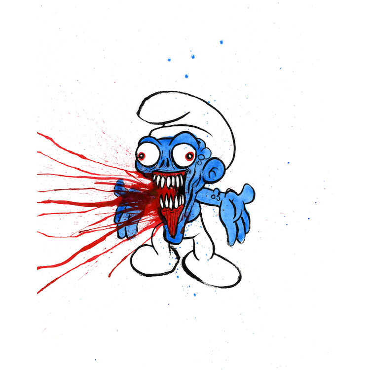 No-Longer Smurf #13 by Alex Pardee