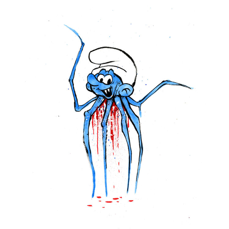 No-Longer Smurf #12 by Alex Pardee
