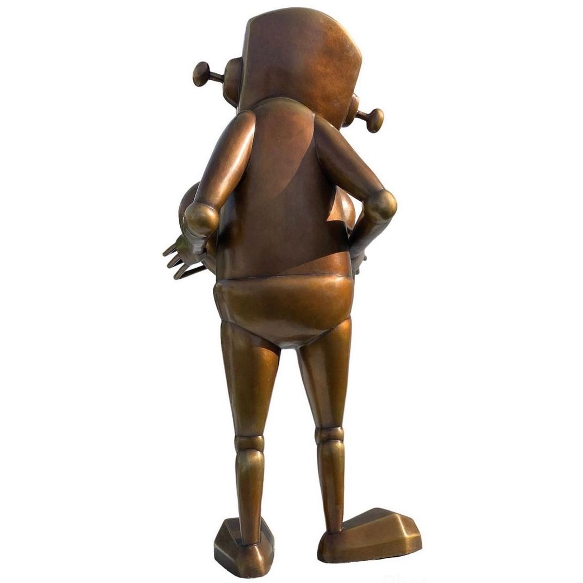 Robot With Heart Bronze For Giving