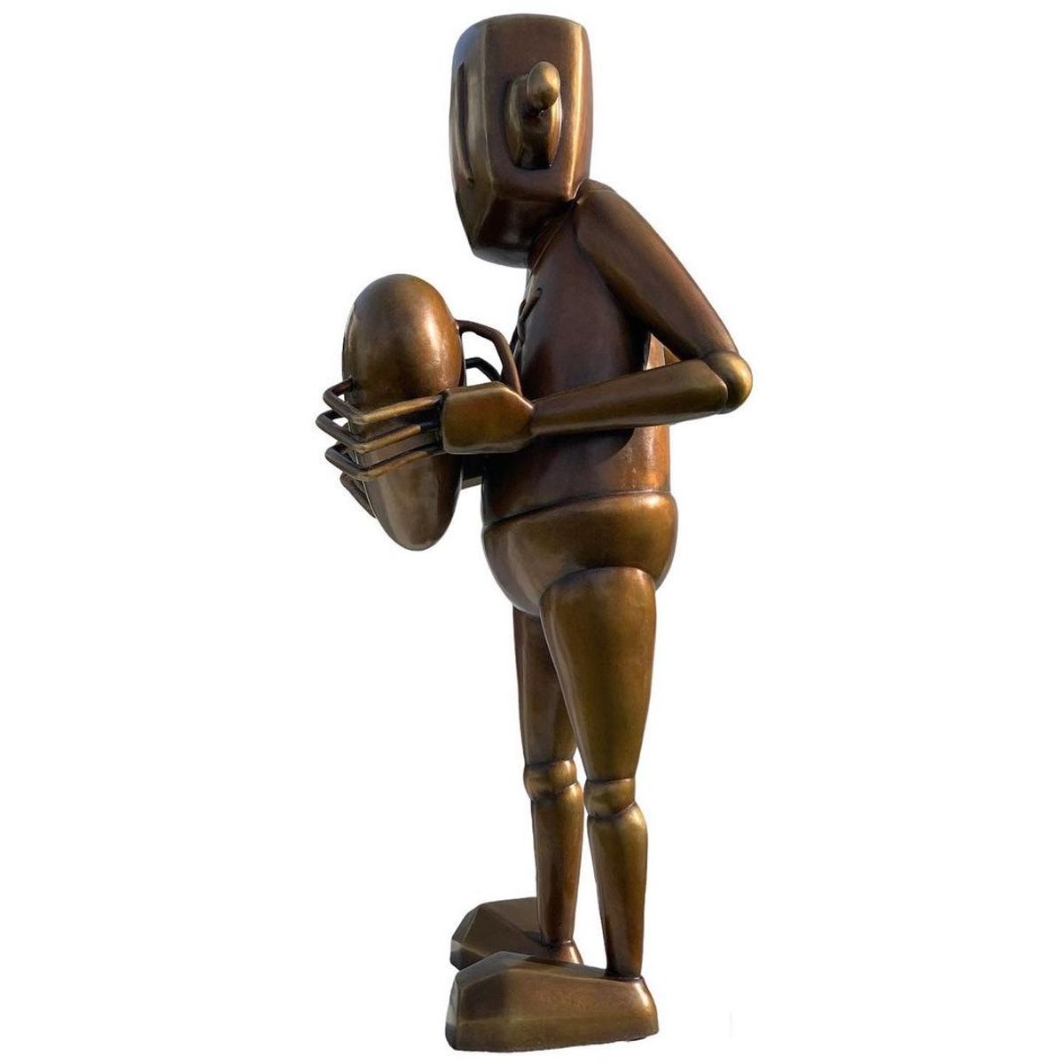 Robot With Heart Bronze For Giving