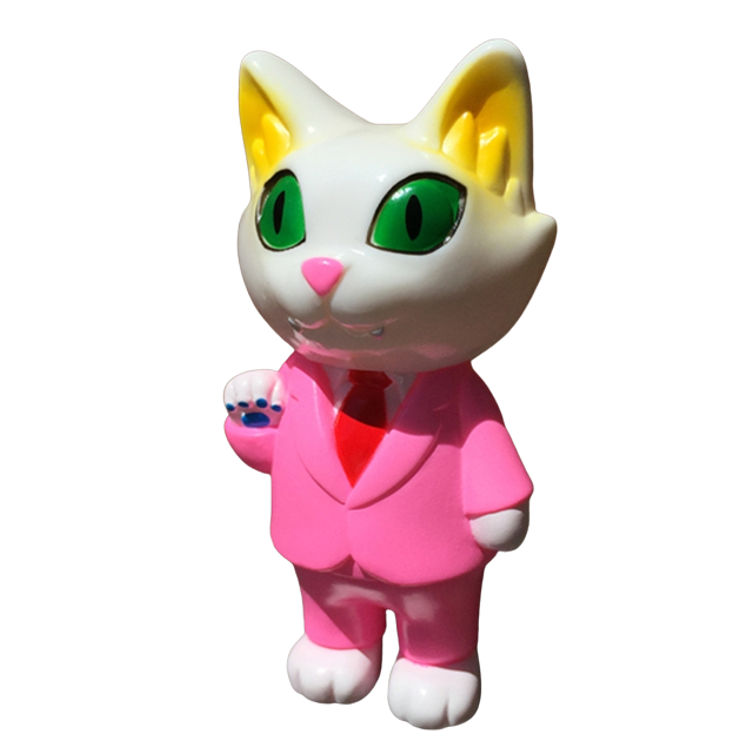 Hot Pink Suit Office Cat by Cristina Ravenna