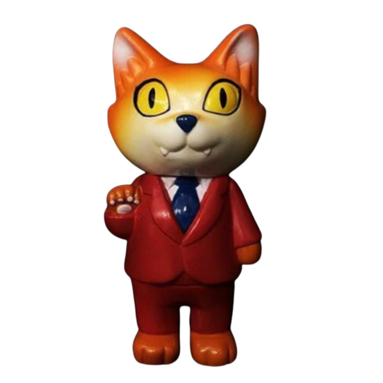 Red Suit Office Cat by Cristina Ravenna