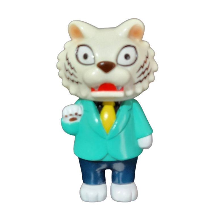Blue Yellow Tie Tiger Boss by Cristina Ravenna
