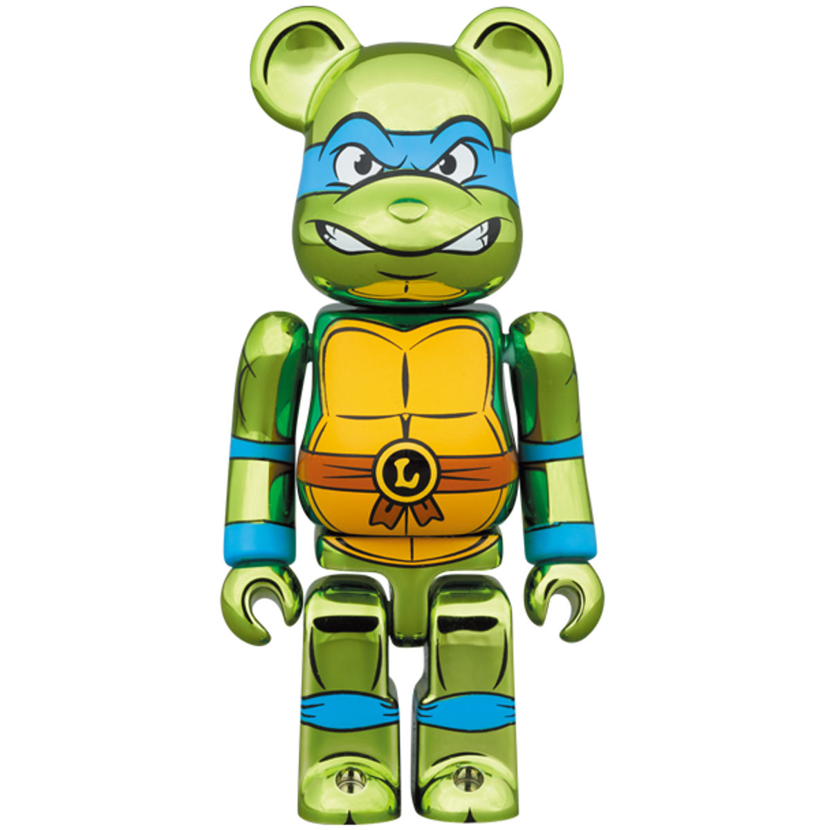 100% + 400% Chrome Leonardo : Teenage Mutant Ninja Turtles Be@rbrick (Set)