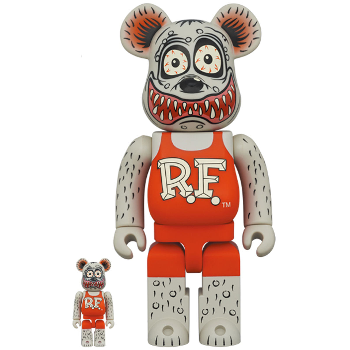 100% + 400% Grey Rat Fink Be@rbrick (Set)