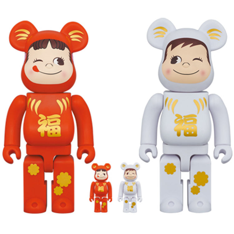 100% + 400% Dharma Red Peko-chan & White Poco-chan (Set of 4) by Fujiya