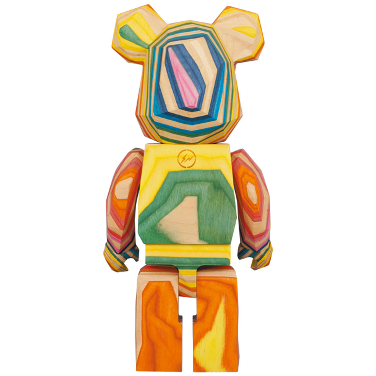 400% Polygon Rainbow Vertical Haroshi x Fragment Design Karimoku Bearbrick