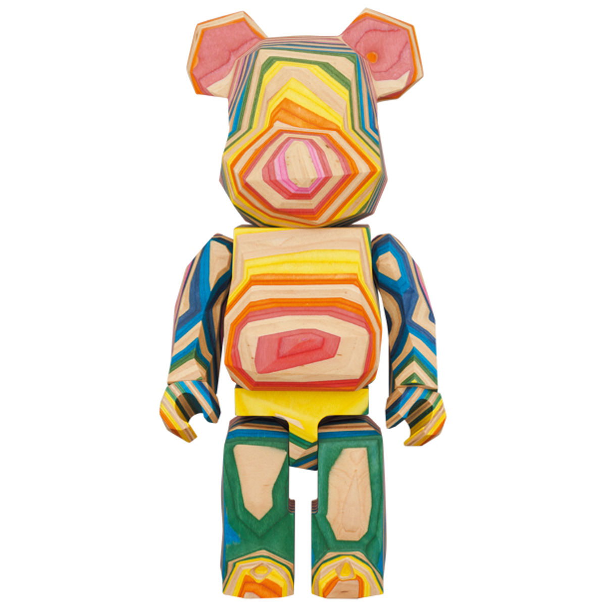 400% Polygon Rainbow Vertical Haroshi x Fragment Design Karimoku Bearbrick