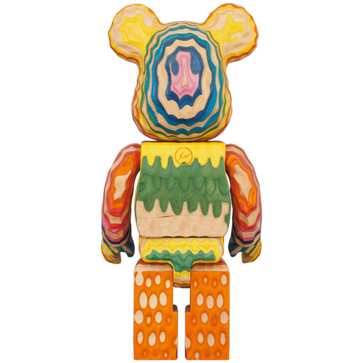 400% Carved Rainbow Vertical Haroshi x Fragment Design Karimoku Bearbrick