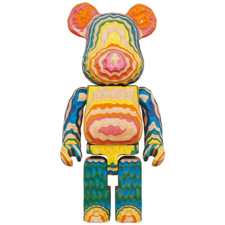 400% Carved Rainbow Vertical Haroshi x Fragment Design Karimoku Bearbrick by Fragment Design (Hiroshi Fujiwara)