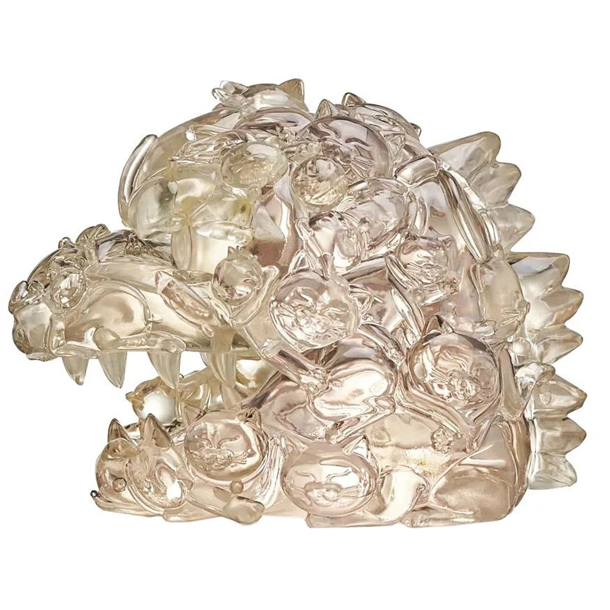 Red Flame Hundred Cats - Clear