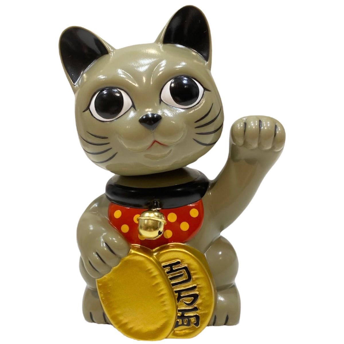 Khaki Bobbling Head Lucky Cat