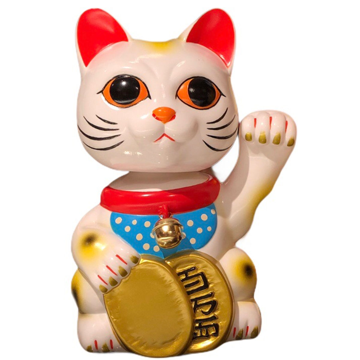 White Bobbling Head Lucky Cat