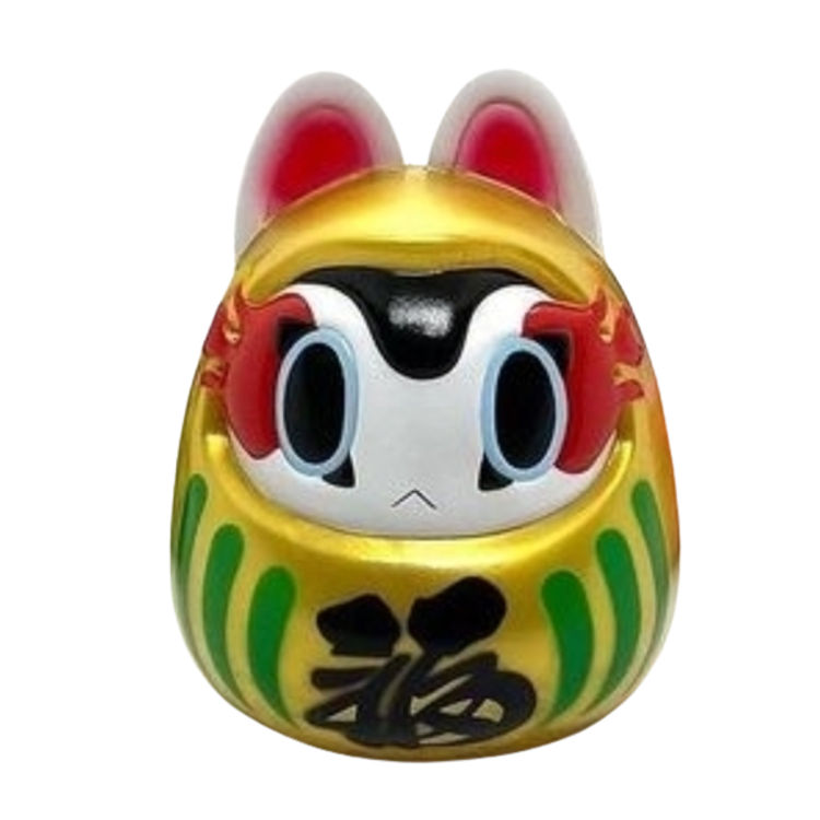 Gold Inuhari-Daruma by Teresa Chiba