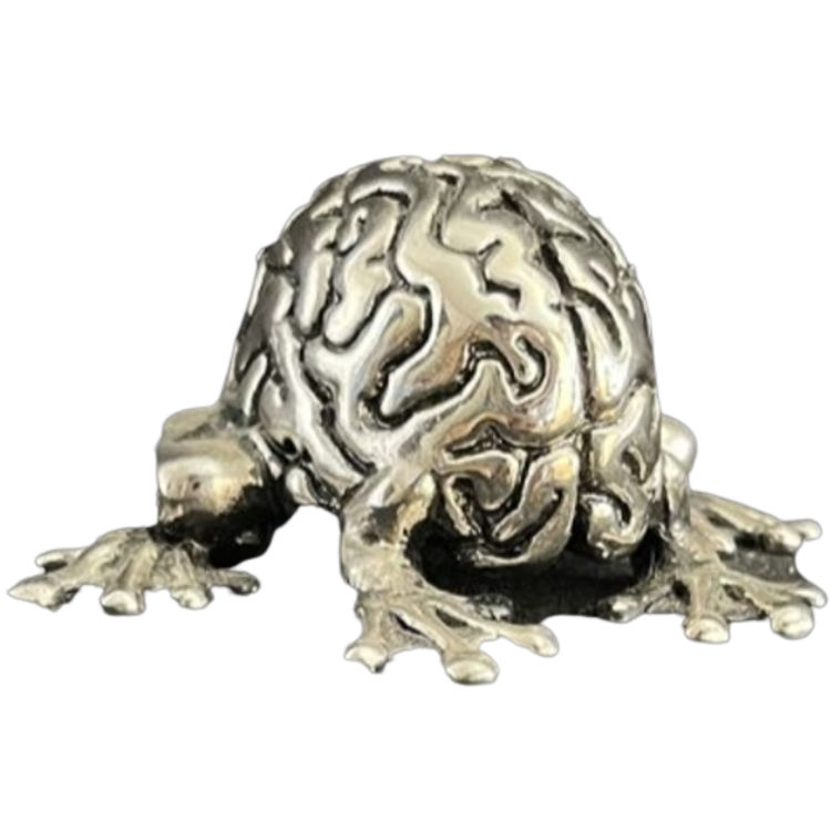 Silver Metal Jumping Brain by Emilio Garcia