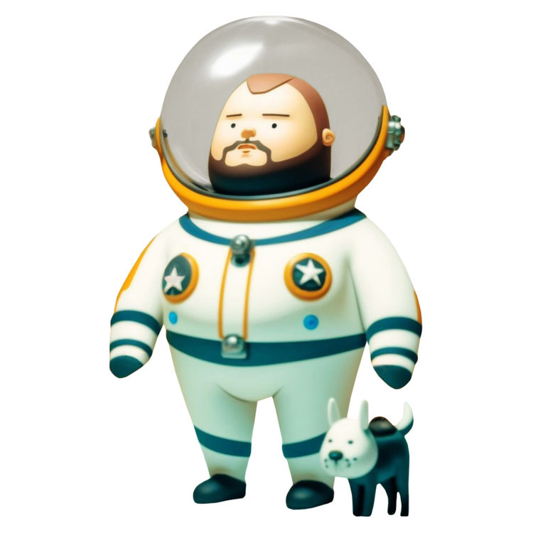 Uncle Astronaut with his pet No. 2 by AX2 studio