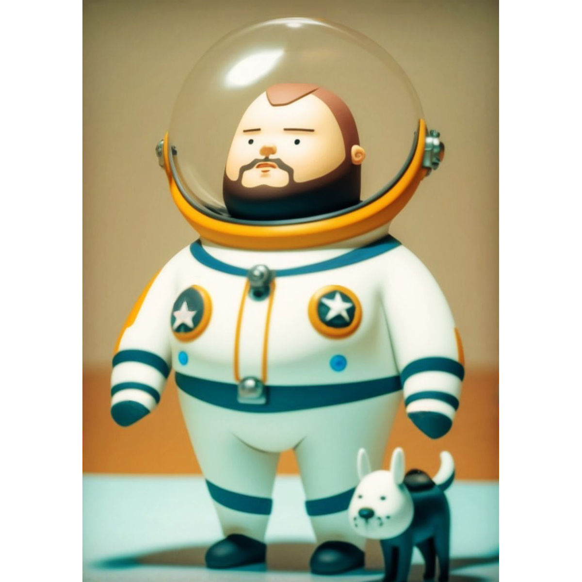 Uncle Astronaut with his pet No. 2