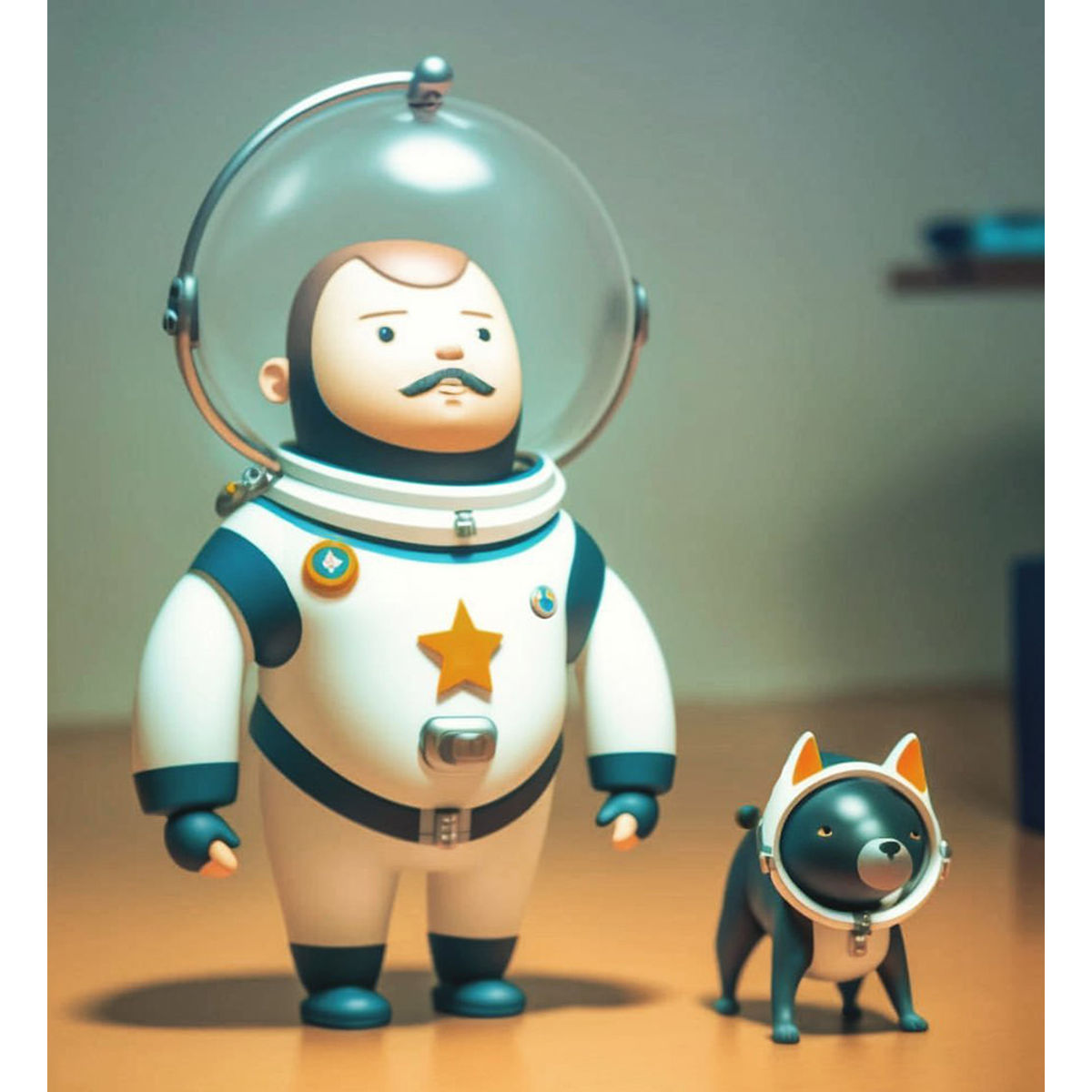 Uncle Astronaut with his pet No. 3
