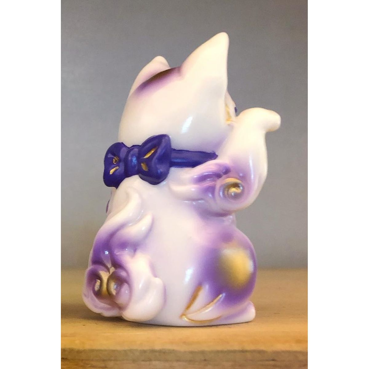 Purple-White Bake Lucky Cat