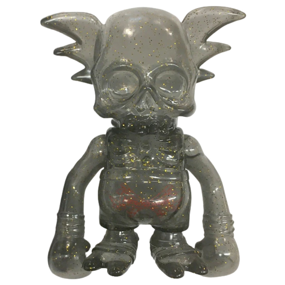 Clear Black Glitter Skullwing