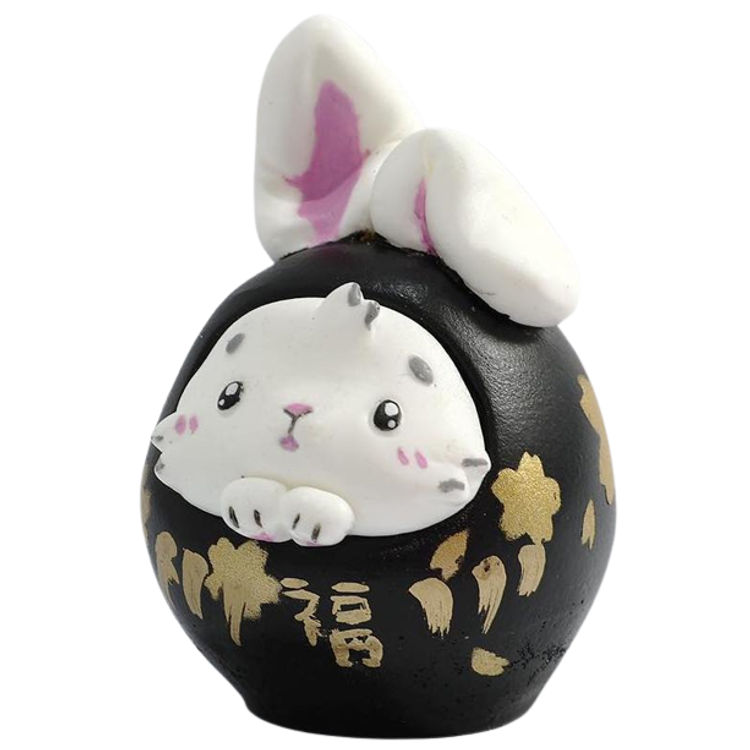 Black Daruma Rabbit by Lovecats Collectibles
