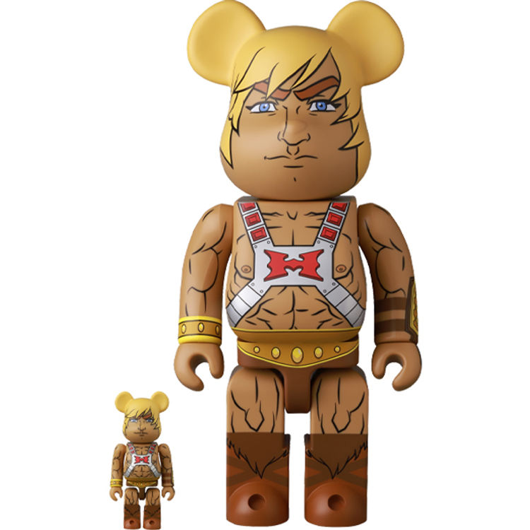 100% + 400% Mishka x He-Man : Masters of the Universe Be@rbrick (Set) by Mishka (Greg Rivera)