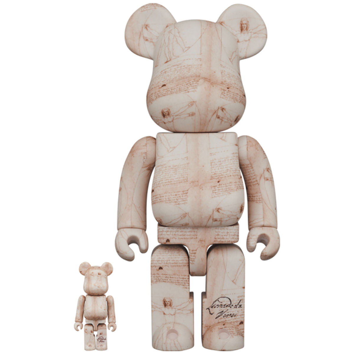 100% + 400% Vitruvian Man : Leonardo da Vinci Be@rbrick (Set)