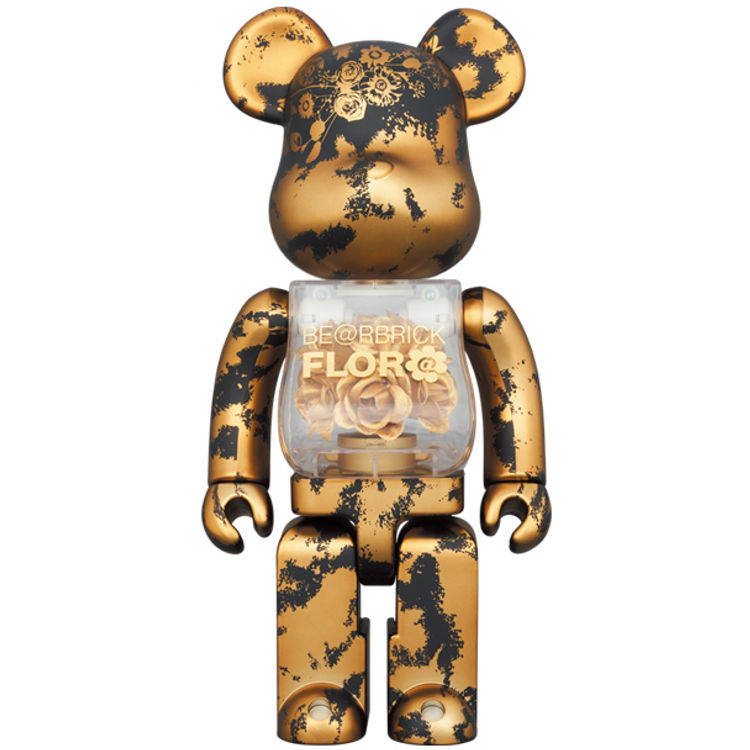 400% Gold Flor@ Bearbrick by Mames
