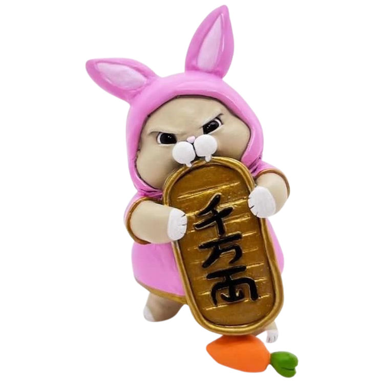 Fat Cat Enters the Year of the Rabbit by Sculpty Meow
