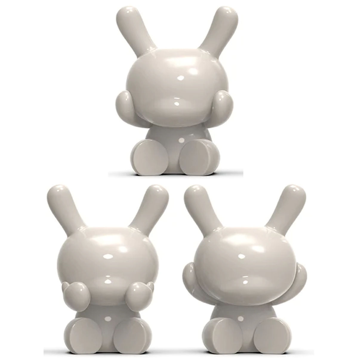 5" White Porcelain Three Wise Dunnys (Set)
