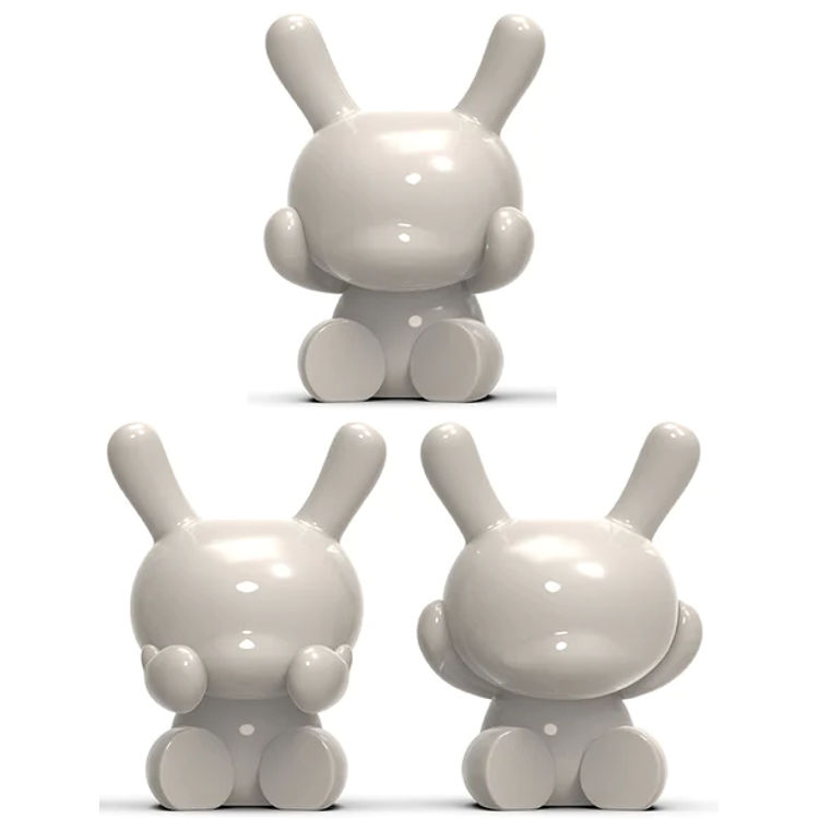 5" White Porcelain Three Wise Dunnys (Set) by Kidrobot