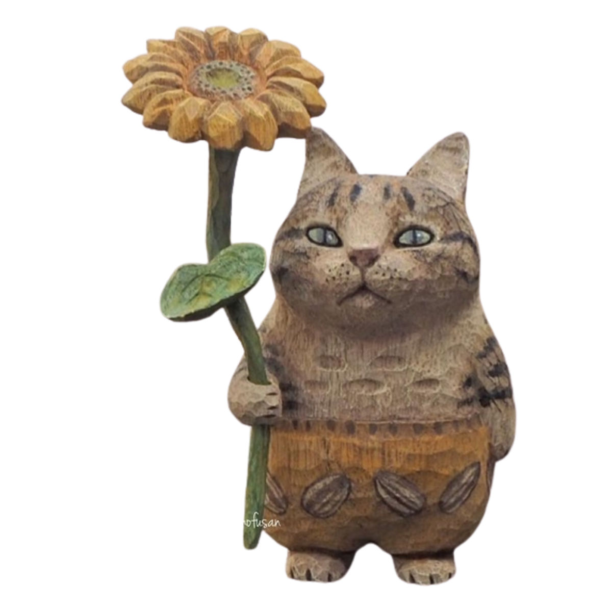 Sunflower Child Wood Cat