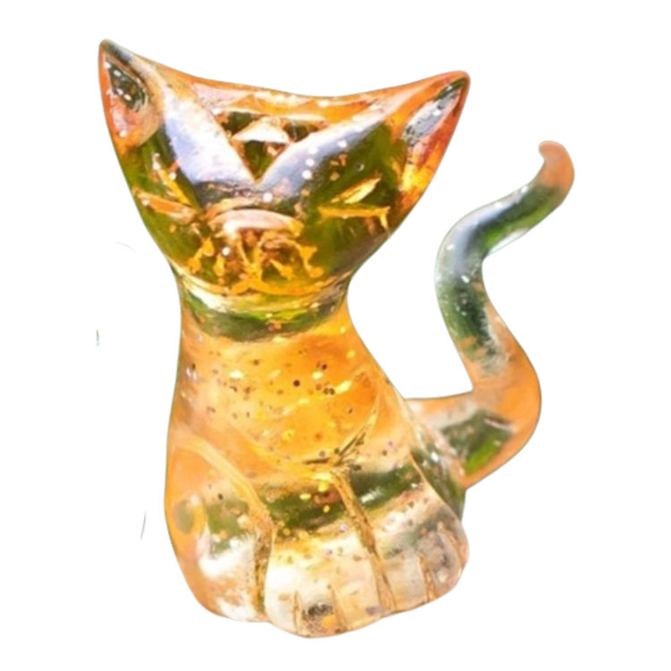 Clear Orange Cosmic Cat by Miss Muju