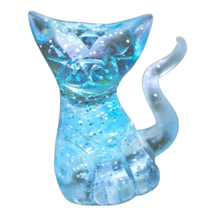Clear Blue Cosmic Cat by Miss Muju