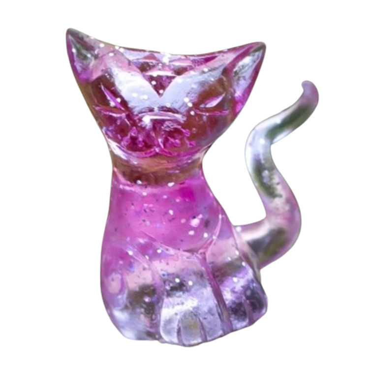 Clear Purple Cosmic Cat by Miss Muju