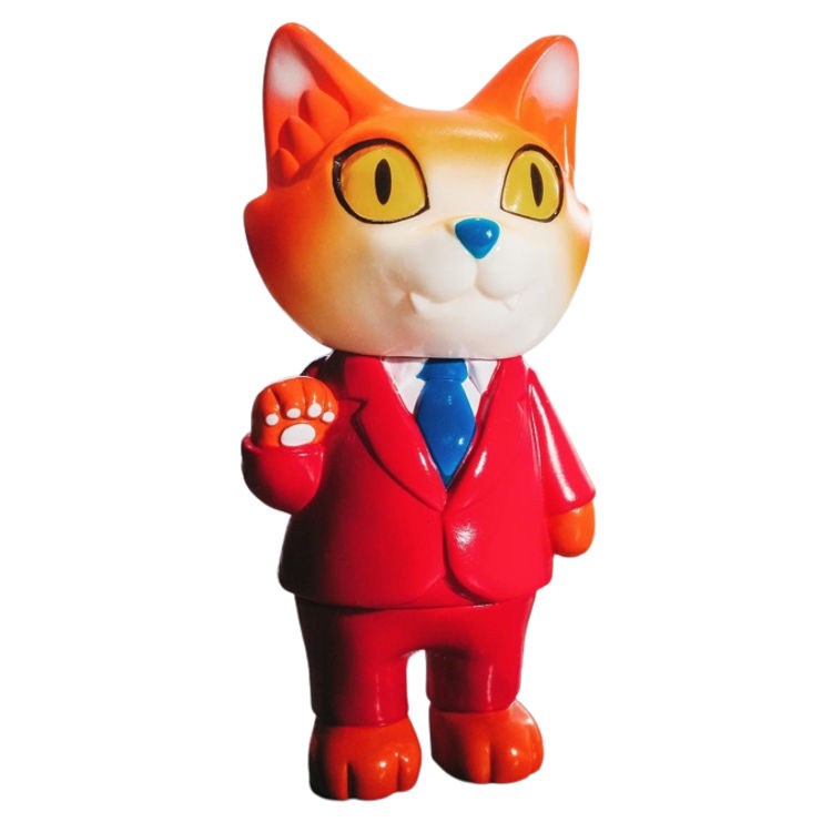 Red Suit Office Cat by Cristina Ravenna