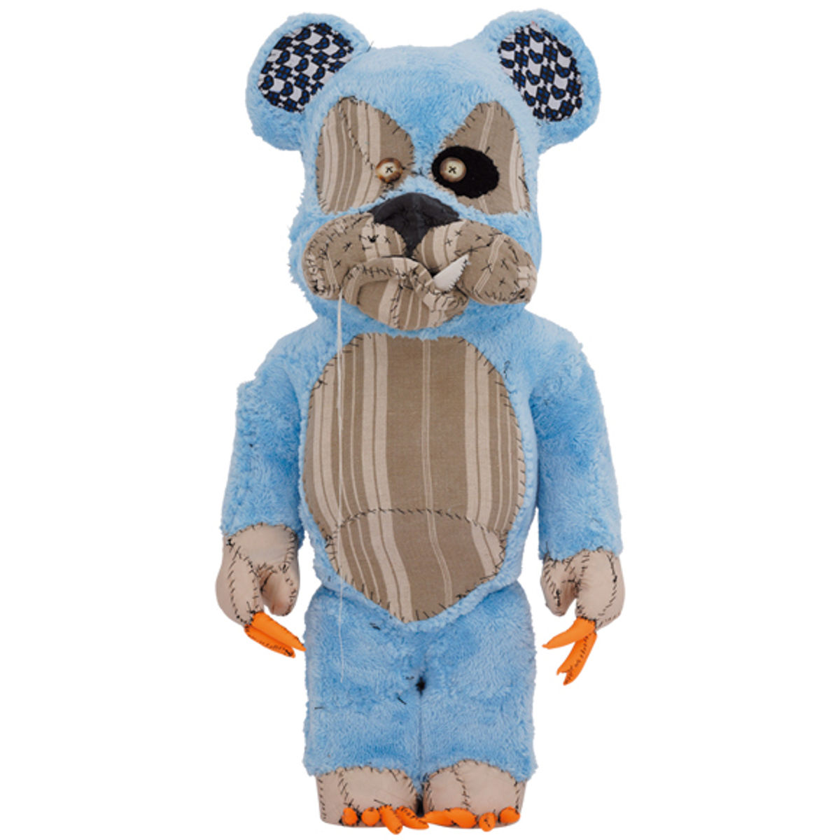1000% Blue Bulldog : One of Kind Pattern Be@rbrick