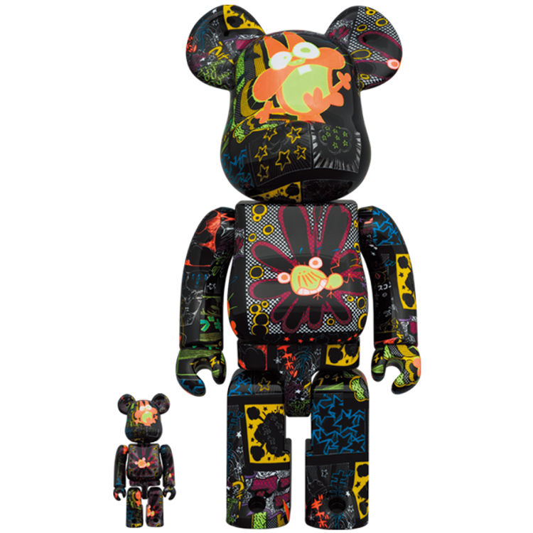 100% + 400% Akatsuka Nyarome & Beshi Bearbrick (Set) by Fujio Akatsuka