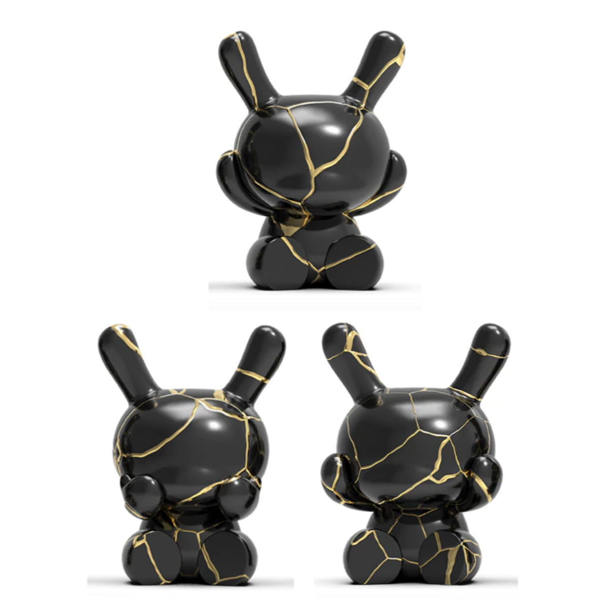 5" Black & Gold Three Wise Dunnys (Set)