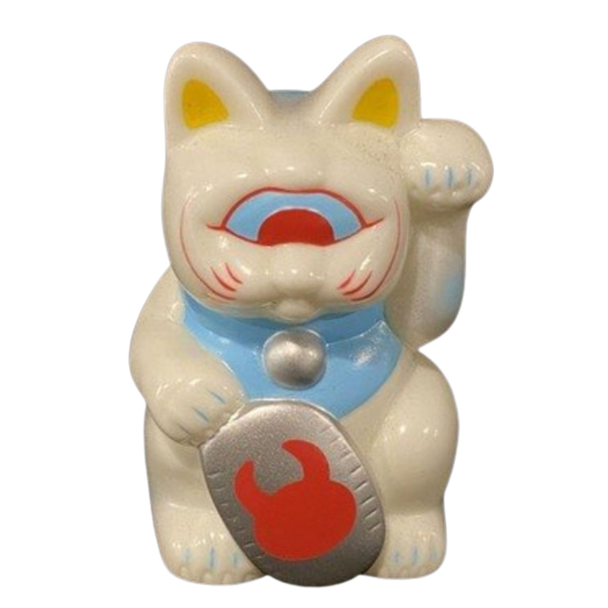 White Blue Uamou Fortune Cat