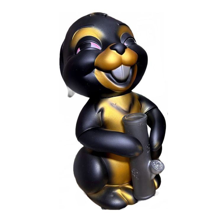 Bong Bunny (Matte Black and Gold) by Frank Kozik