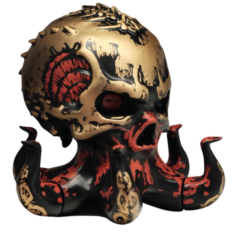 Red + Gold Skulltopus by Mr. Kumkum (Paskalis Kunang)