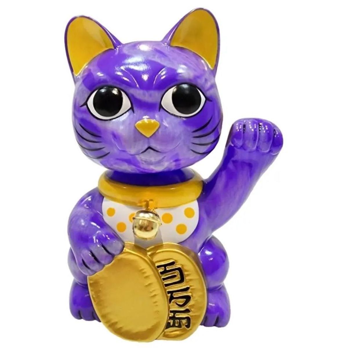 Purple Marble Bobbling Head Lucky Cat