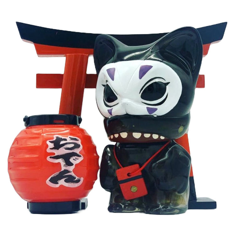 Scarf Cat No-Face Man by Car