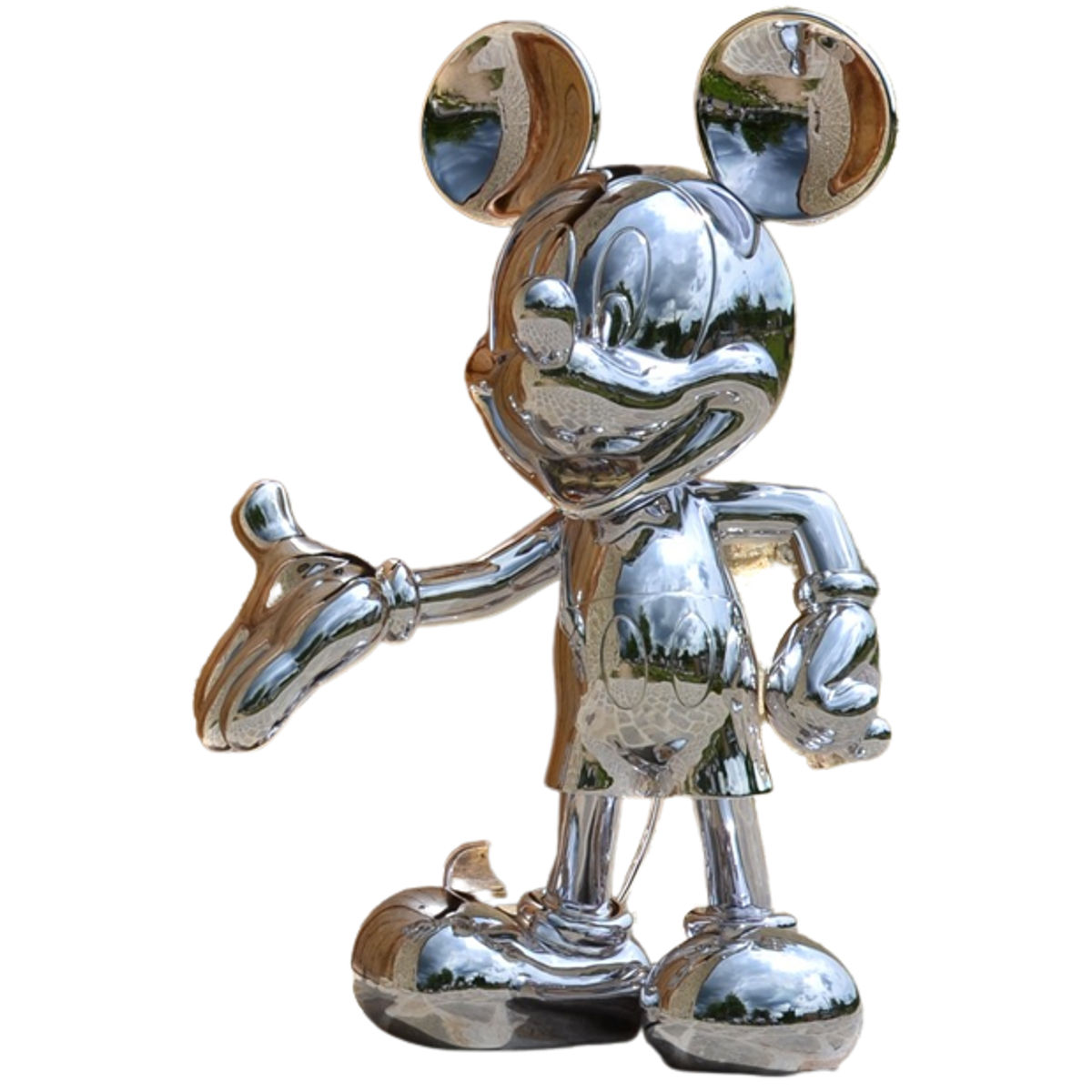 57" Life Size Monochrome Metal Mickey Mouse