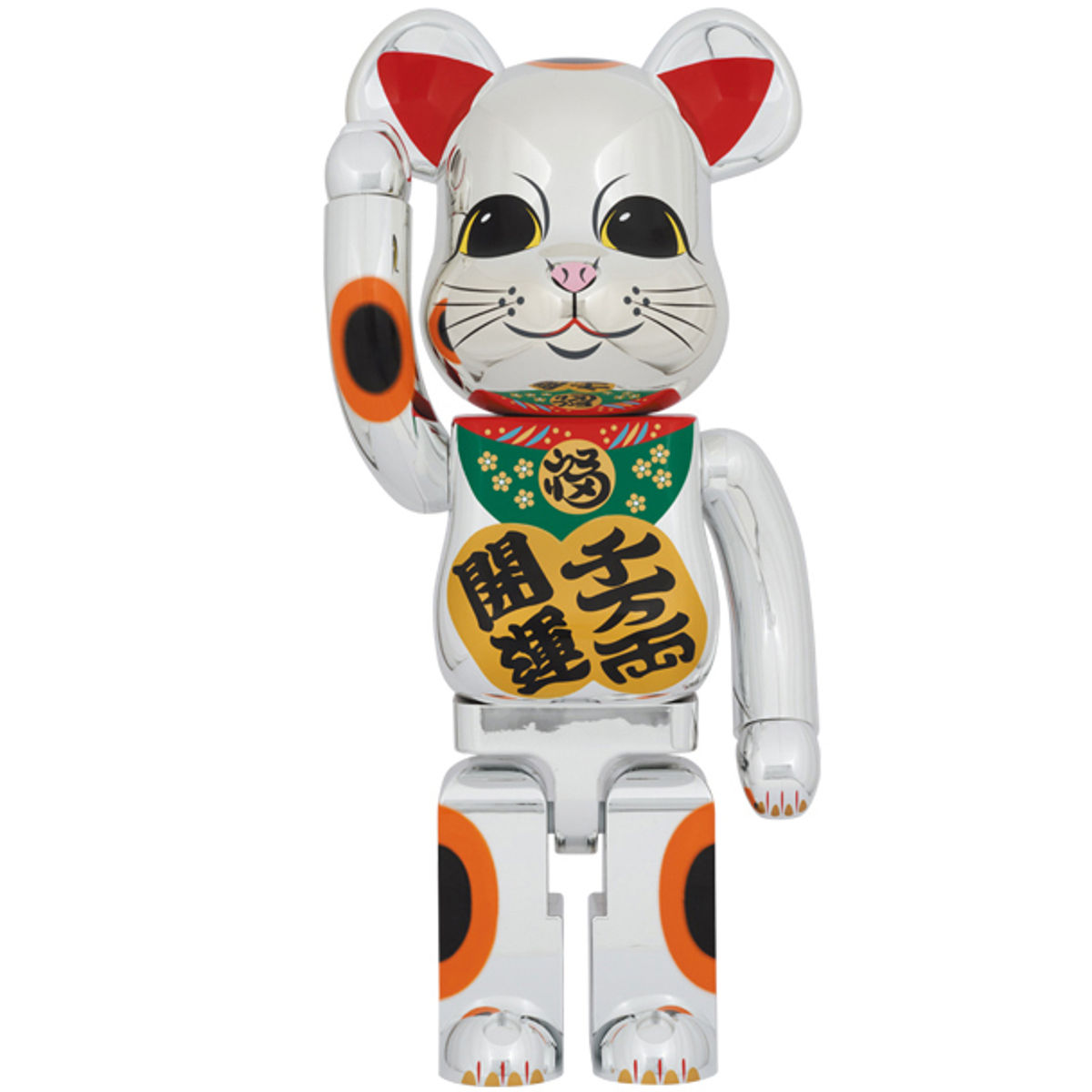 1000% Silver Plated Lucky Cat 10 Million Be@rbrick