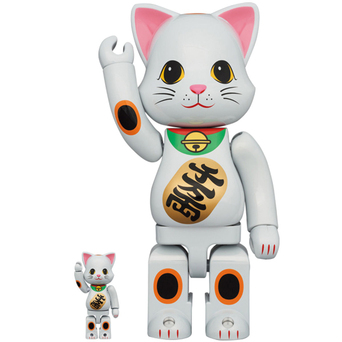 100% + 400% White Plating Beckoning Cat Ny@brick (Set)